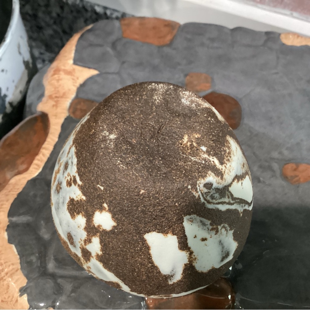 🔵 Handmade Ceramic / Pottery Crafted Bowl - Pretty Blues, Browns, White & Black - Picture 8 of 11